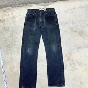 Levi's 505 Regular Fit Jeans Dark Wash Mens W33 L34 Cotton Made in Canada